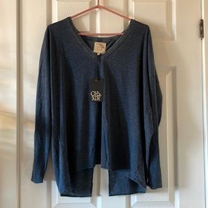 Chaser burnout tulip back long sleeve tee